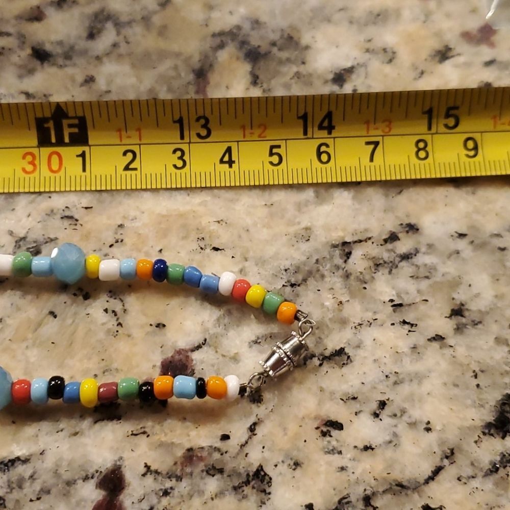 Multi colored handmade necklace with Turquoise beads - Picture 6 of 6